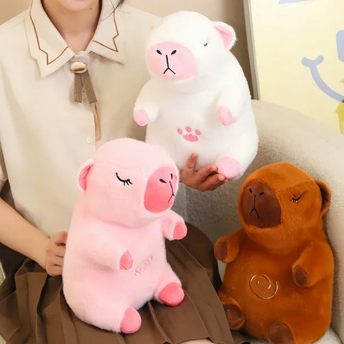 30Cm Doll with Sound and Light Kids Animals Plush Toys Baby Breathing Capybara Sleeping Appease Companion Snoring Christmas Gift