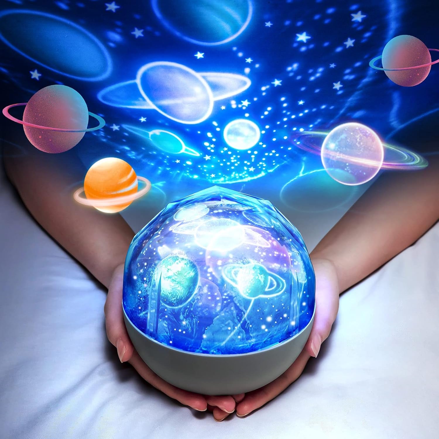 Solar System for Kids Projector Night Light, 360°Rotating+5 Films Planet Space Projector for Bedroom, Bright Night Light for Boys Room, Space Toys for Kids 3-5, Solar System Planet Toys for Boy Gifts
