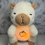 Breathing Bear Baby Capybara Otter Plush Doll Toys for Kids Soothing Music Baby Sleeping Companion Sound and Light Doll Toy Gift