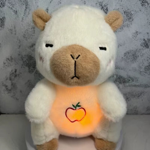 Breathing Bear Baby Capybara Otter Plush Doll Toys for Kids Soothing Music Baby Sleeping Companion Sound and Light Doll Toy Gift